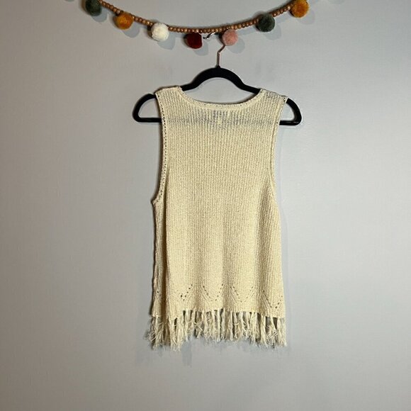 Anthropologie Pepin cream fringe sweater tank - Picture 5 of 5